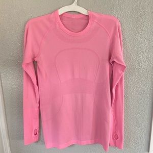 Lululemon Long Sleeve Shirt Pink 8 DEFECT